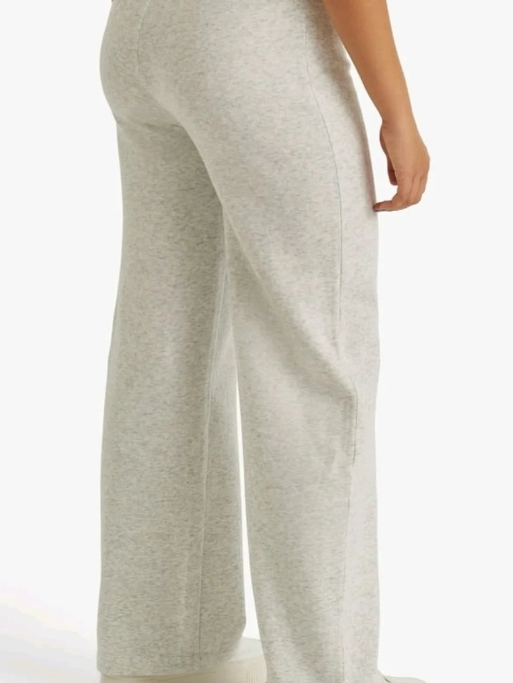 Justice Light Gray Wide-Leg Sweatpants with Red Logo